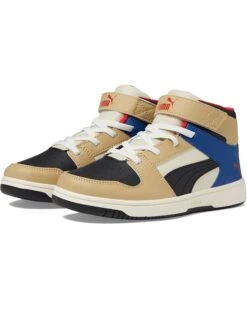 Puma Kids Rebound Layup Synthetic Leather Hook and Loop Sneakers (Little Kid) | Sneakers & Athletic Shoes